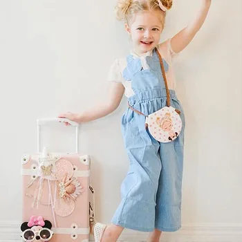 

EnkeliBB Kids Mouse Overalls Lovely Toddler Girl Strip Pants , Soft Quality ! Autumn Summer Kawaii Girls Overalls Denim Bottoms
