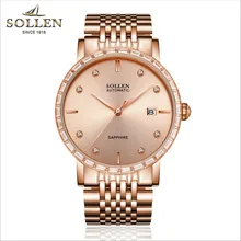 Luxury Men Crystals Sapphire Watches Brand Imported Automatic Self wind Watch Calendar font b Gold b