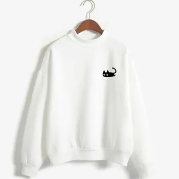 

Trendy Cute Women Long Sleeve Blouse Cat Hoodie Sweatshirt Hooded Coat Tops
