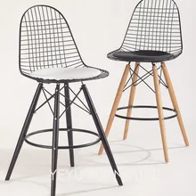 Минималистический современный дизайн Металлическая стальная и деревянная столешница барный стул модный дизайн высококачественная барная мебель 2 шт