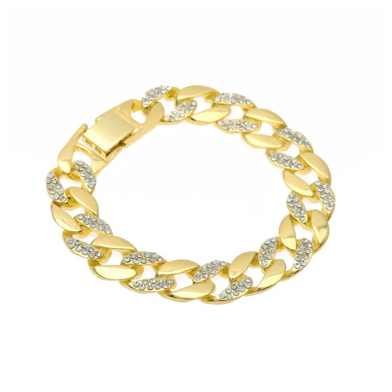 Preise Luxus Männer Diamant Gold Uhr Hip Hop Männer uhr   armband   Halskette Combo Set Basketball Anhänger Kubanischen Halskette Hüfte hop Für männer