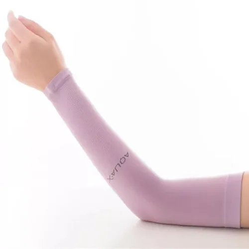 1 пара рукав для рук для женщин и мужчин легкий дышащий солнцезащитный козырек ледяной шелк защита рук локоть крышка Открытый Спортивная одежда отверстие для большого пальца - Цвет: Style A Purple