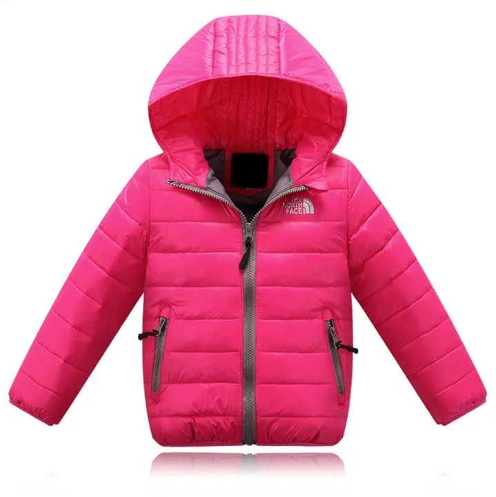 

3-11Y Ultra light baby Girls boys kids down jacket 90% duck down coat Spring Autumn winter warm children clothes cap and pocket
