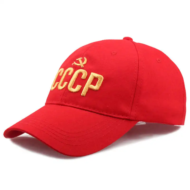 Мощные CCCP СССР русские кепки-бейсболки с вышитыми надписями хлопок Бейсболка для взрослых мужчин женщин шляпа папы костяная Garros - Цвет: Красный