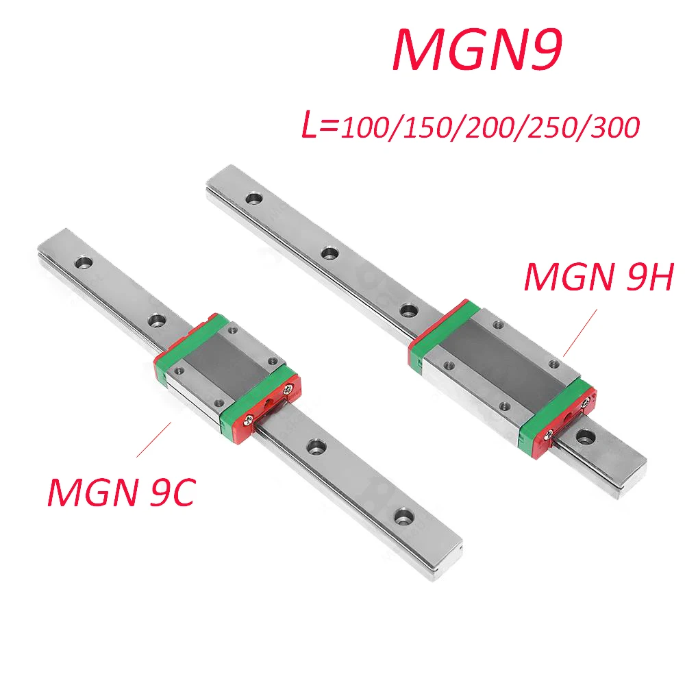 

HOT 9mm Linear Guide MGN9 100 150 200 250 300 mm linear rail + MGN9H or MGN9C block 3d printer CNC