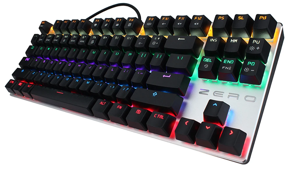 Metoo игровая механическая клавиатура с 87/104 клавишами, с защитой от привидения, светящаяся, синяя, красная, черная, с подсветкой, светодиодный, Проводная клавиатура для геймеров