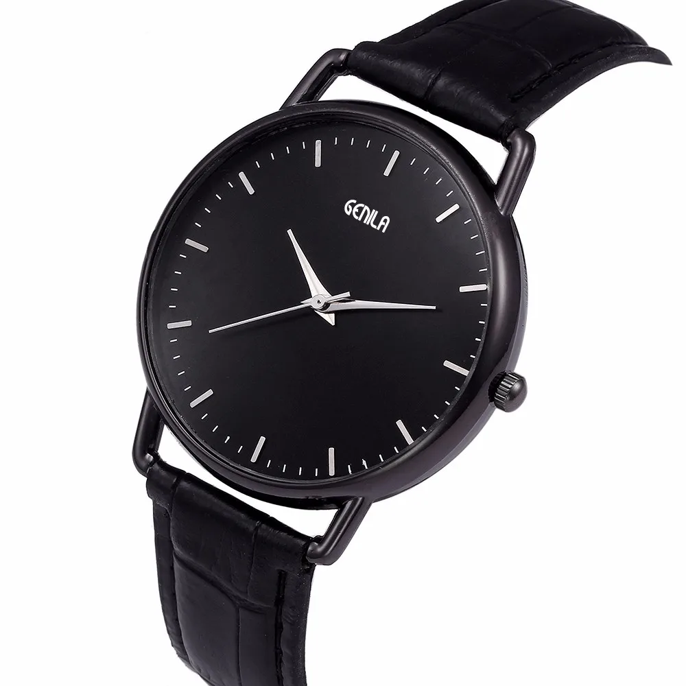 Модные часы для мужчин бизнес цвет ремешок кожаный ремешок Кварцевые аналоговые наручные часы Reloj de hombre erkek kol saati Wd3sea2