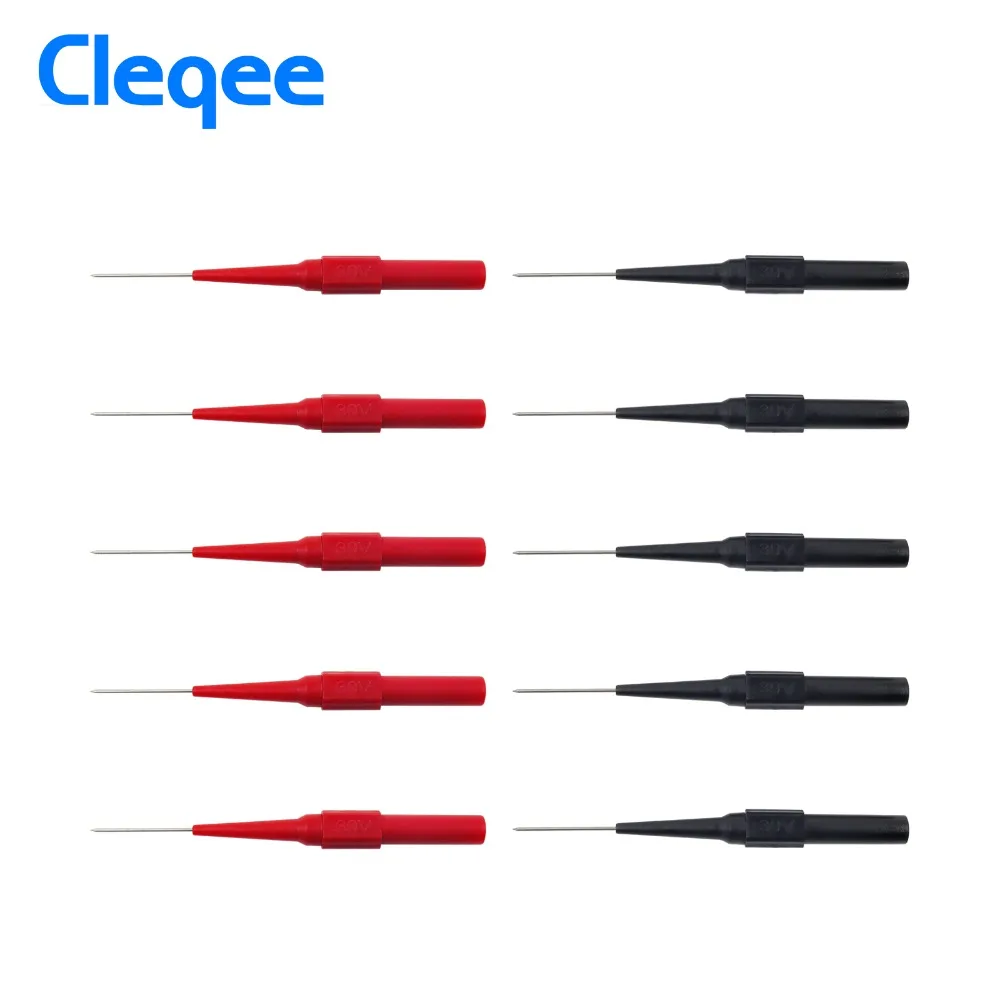 Cleqee P5007 10 шт. изоляция игла для прокалывания неразрушительный мультиметр Пробники красный/черный