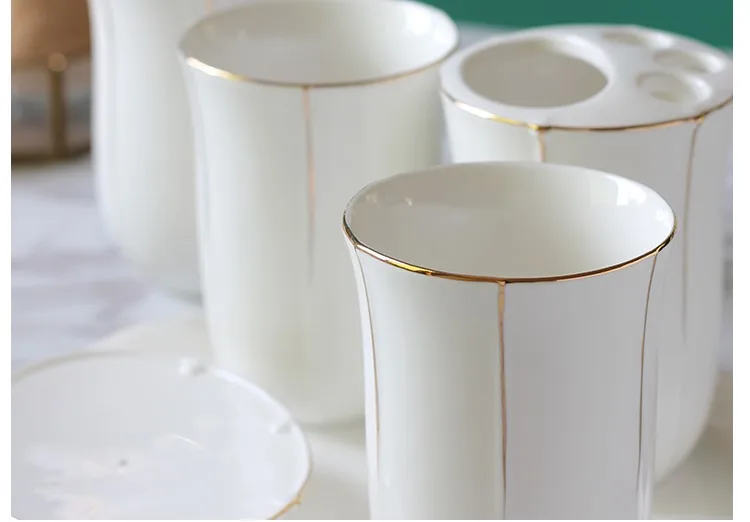 Набор для ванной комнаты керамический дозатор для лосьона держатель для зубных щеток мыльница поднос для полоскания керамический набор аксессуаров для ванной комнаты