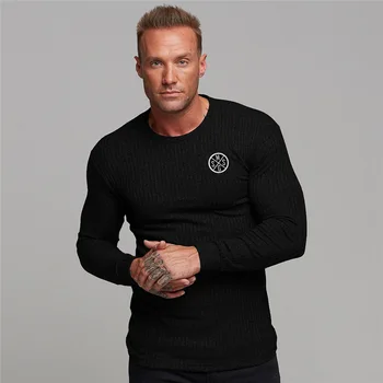 

New Running Shirt Men Sport Brisk walking T Shirt Gym Shirt Men Cotton Tight Fitness Top Bodybuilding Soccer T-shirt