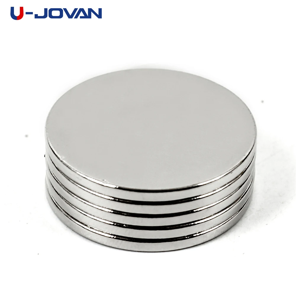 U-JOVAN 5 шт. 25x2 мм сильный неодимовый магнит N35 25*2 мм круглые редкоземельные перманентные магниты для художественного ремесла