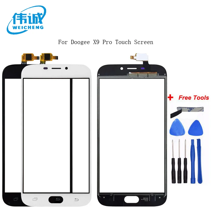 

WEICHENG Top Quality Touch Screen Mobile Replacement For Doogee X9 pro Touch Panel Sensor Front Glass + tools
