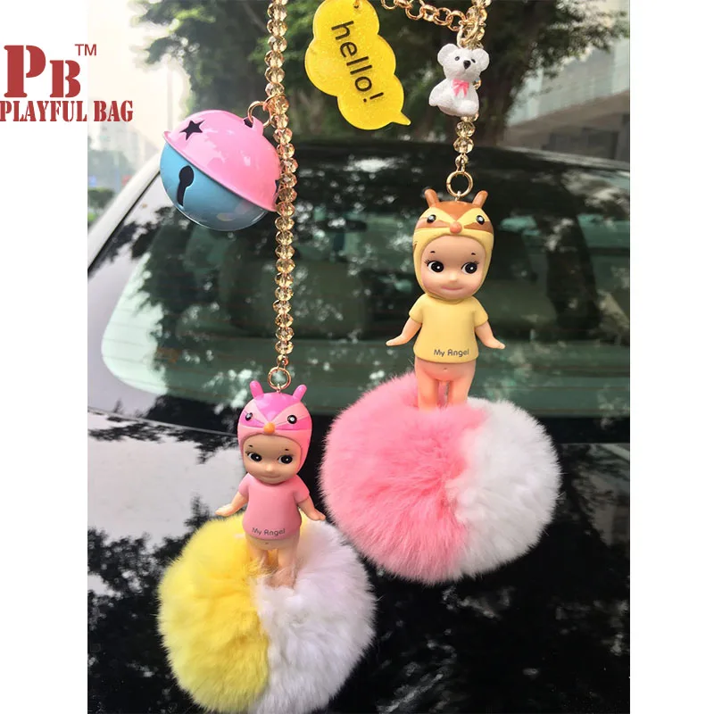 Pb игривый мешок Ангел малыш белка автомобиль подвесной Кристалл Подвеска может