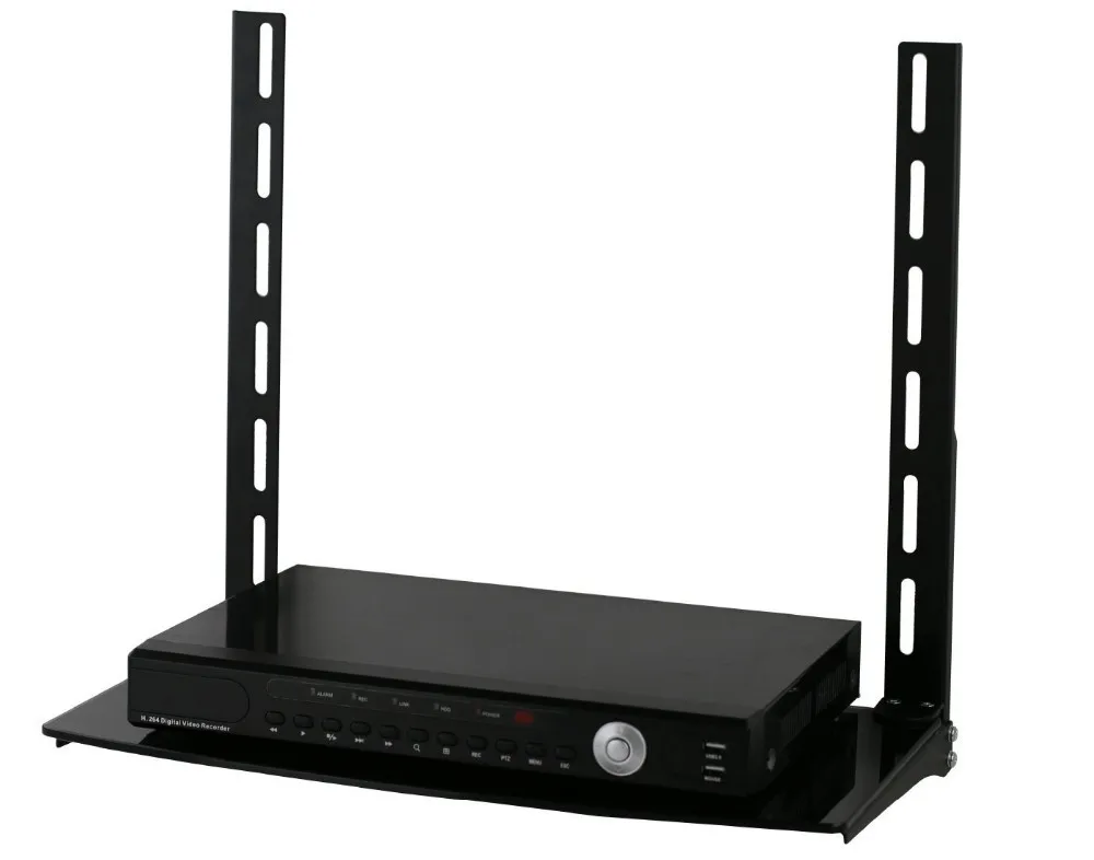 

Suptek CS101 Metal Stamping Brackets TV Holders Low Profile Flat Panel TV Mount and Glass Entertainment Center Combo