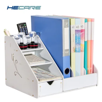 

Multifunction Plastic Home Office Storage Holder White Desk Organiser Office Table File Holder Accessories Folder for Documents