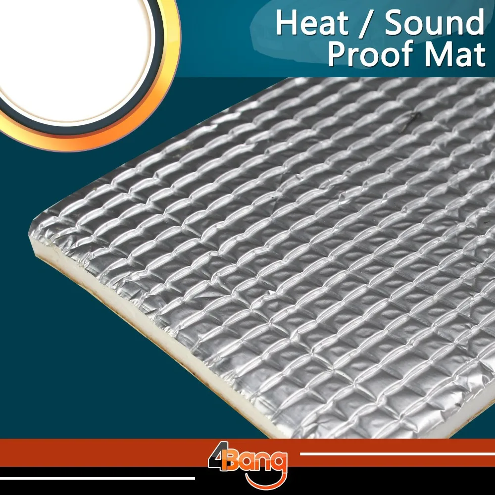 

100cmx152cm 40"x60" Sound Heat Deadener Shield Foil Insulation noise-reducing For Car Auto Hood Firewall u-type Wall Truck Floor