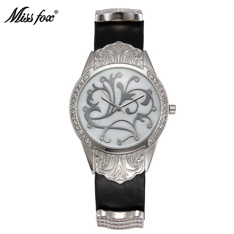 Miss Fox золотые часы Женское платье цветок Артикул Montre Homme Marque De Роскошная нержавеющая сталь задняя Водонепроницаемость Relogio Feminino