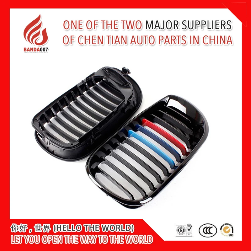 

High quality ABS modification E46 Single line three color grille for BMW 3 Series 2002 2003 2004