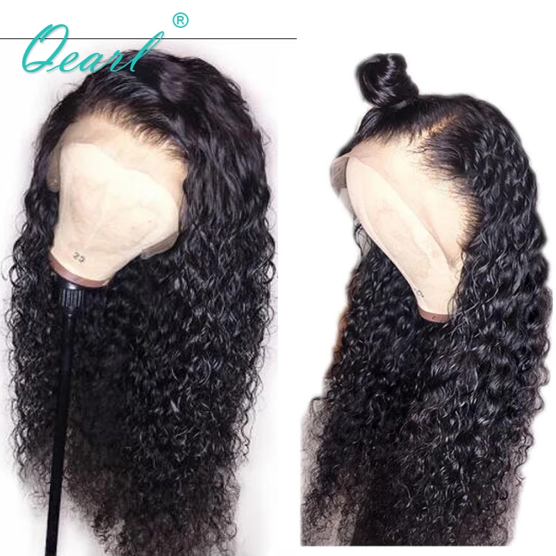

Curly Human Hair Wig Natural Color Lace Front Wig for Women Brazilian Remy Hair Bleached Knots 130% 180% Density 13x4 Qearl