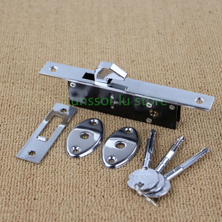 Online Bloqueo de gancho de puerta deslizante de aleación de aluminio, bloqueo invisible, para puerta de madera, enmarcada puerta de vidrio, llave transversal, fuerte, duradero, herrajes para puertas