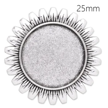 

10 pcs/lot Alloy Round Flowers Blank Brooch Silver Plated Charms Fit Handcraft Making 38 mm-C4075