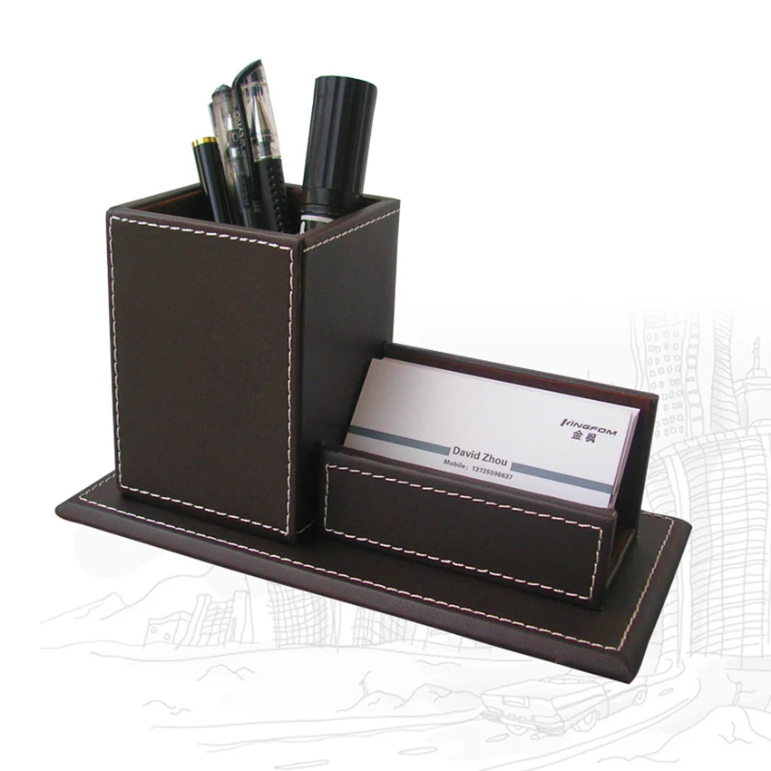 Desktop Organizer Set Pen Holder Business Card Holder Memo Box Paper Notes Mouse Pad Stationery Organizer