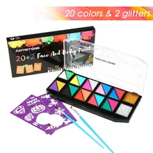 20 цветов макияж для вечеринки по случаю Хэллоуина Татуировка краска для лица и тела комплект гипоаллергенный безопасный нетоксичный пигменты для лица косметический инструмент