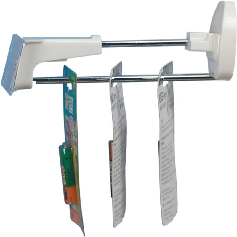 

Locking security hook for slatwall 7 inch length white color metal material shipping by dhl air