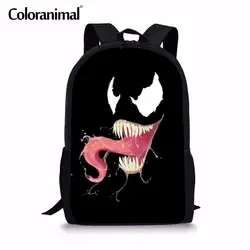 Coloranimal фильм Venom рюкзак Человек-паук Для мужчин рюкзак подросток мальчик Повседневное путешествия большой школьная сумка дети 3D принтом