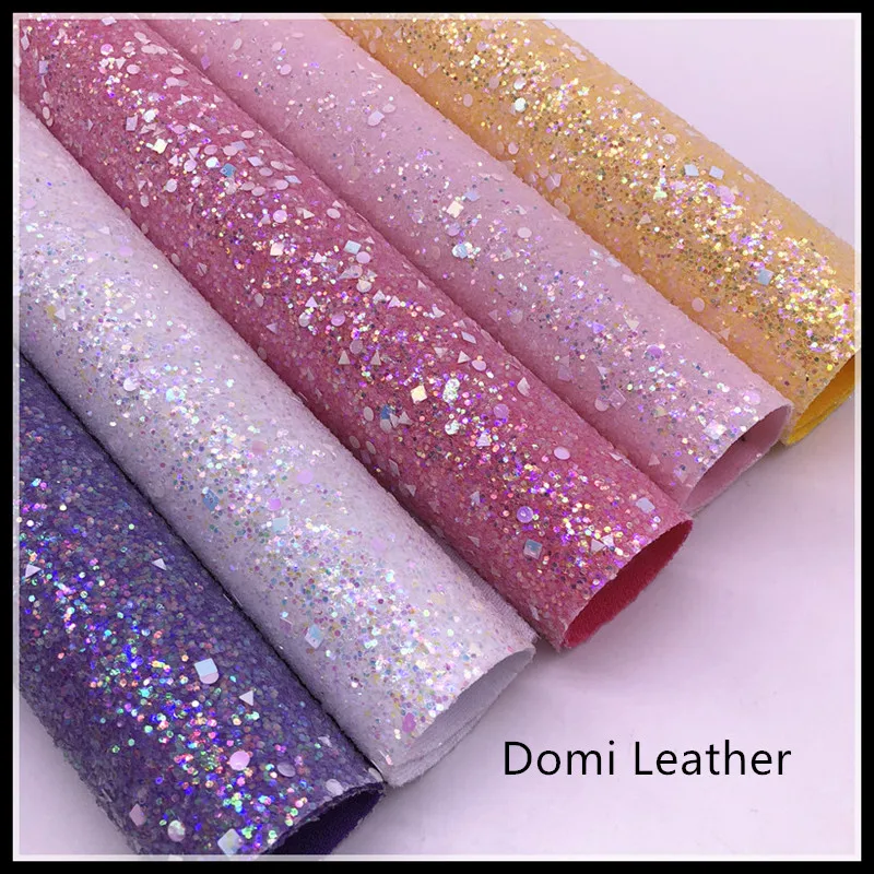 

(DM6143) New Pastel Crystal Chunky Glitter Fabric For Hair Bows