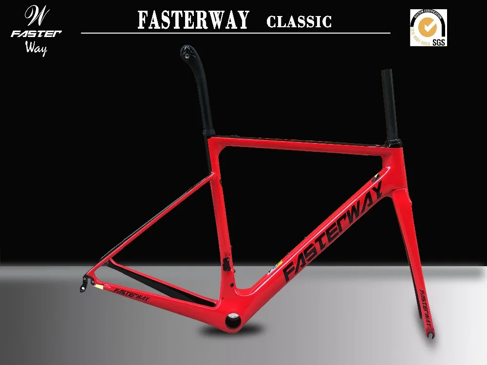 Best 2019 design super light FASTERWAY classic carbon road frameset D Brake carbon bike frame:Frameset+Seatpost+Fork+Clamp+Headset 1