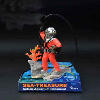 

Aquarium Decoration Diver Treasure Hunt Connecting Air PumpMini Fish Tank Decoration Accessories Aquarium Plants Decoration