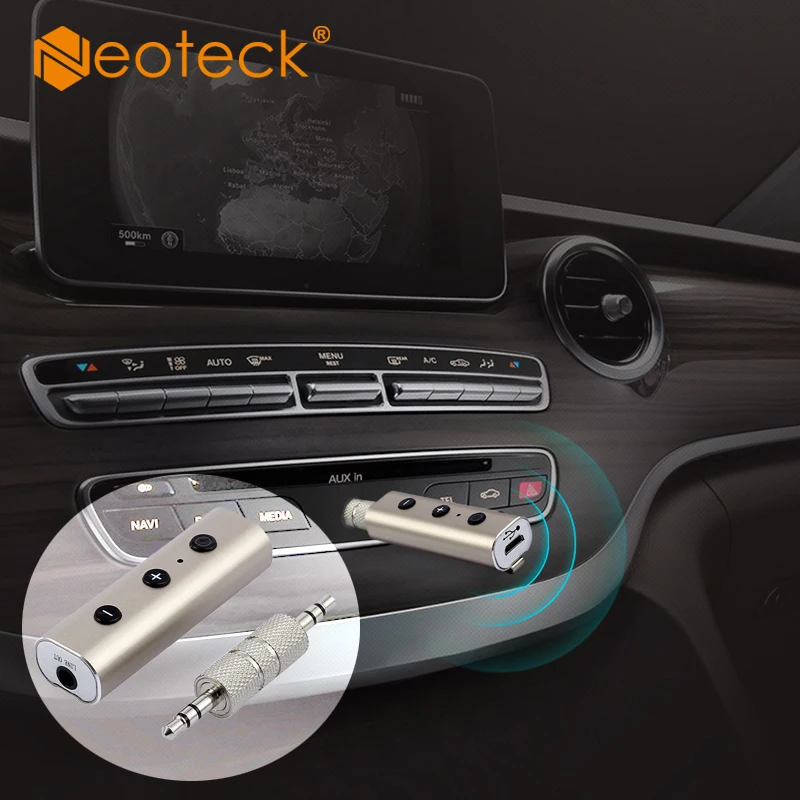 Neoteck Bluetooth-Compatible 4.2 With EDR Wireless Aluminum Mini 3.5mm Car Aux Music Receiver Audio Adapter 10m | Электроника