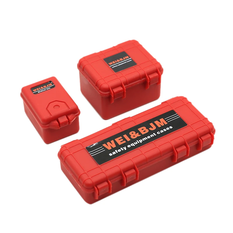 3 шт. пластиковый Радиоуправляемый автомобильный ящик для хранения, декоративный инструмент для Traxxas Trx4 Axial Scx10 90046 D90 1/10 аксессуары для радиоуправляемых гусеничных автомобилей - Цвет: Red