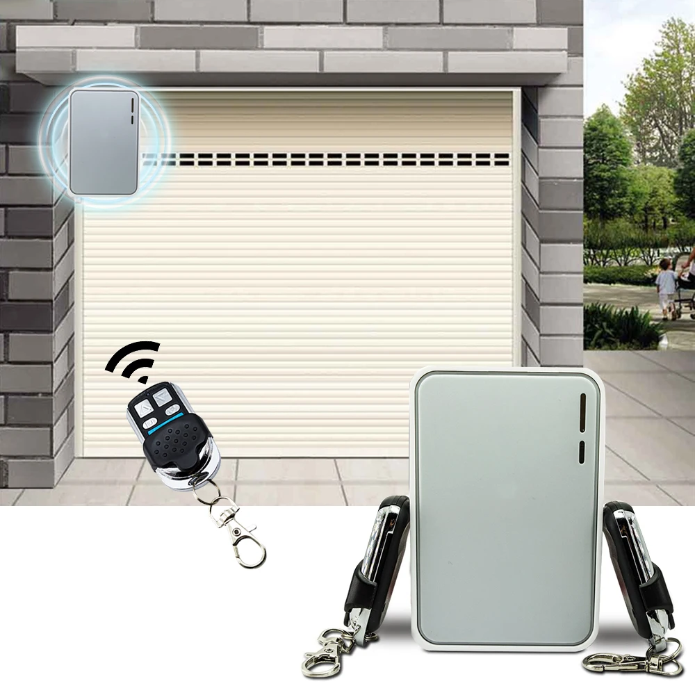 

New Wireless garage door remote control switch Rolling door remote controller 433mhz rf transmitter with 2pcs remote receiver