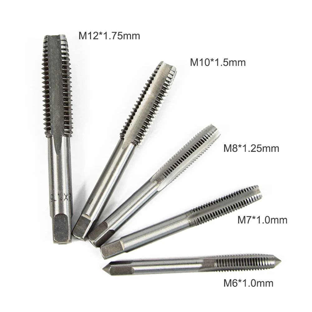 

6pcs Taps Die Wrench Set Metal T Type Handle Tap Wrench Tool Kit Hand Screw Thread Metric Plug Tap