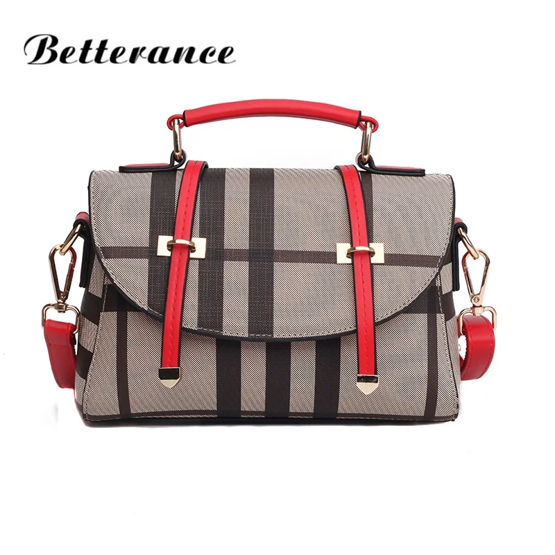 

Betterance bolsos mujer de marca famosa 2019 fashion shoulder bags plaid messenger bags ladies hand bags handbags women bags