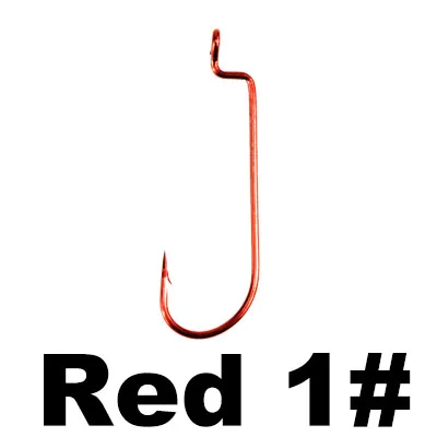 JACKFISH 50 шт./лот красный кривошипный крючок Приманка Крючок под червя с отверстием рыболовные крючки из высокоуглеродистой стали рыболовный крючок - Цвет: Бургундия