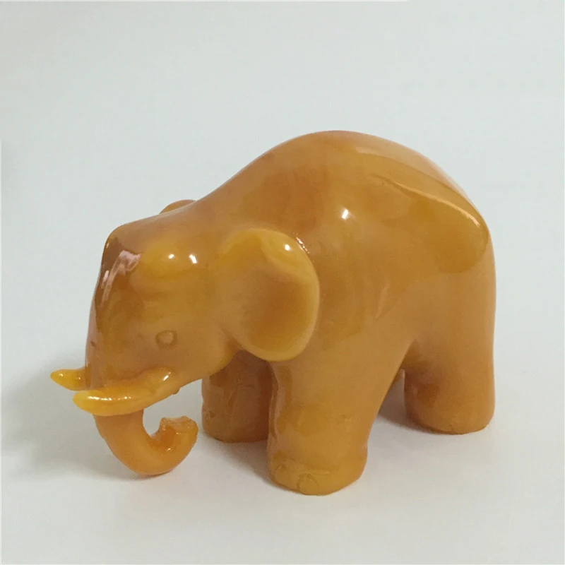 

Man-made Jade Stone Ornament Craft Carving Elephant Statue Sculpture Animals Figurines For Home Office Decoration Garden Statues