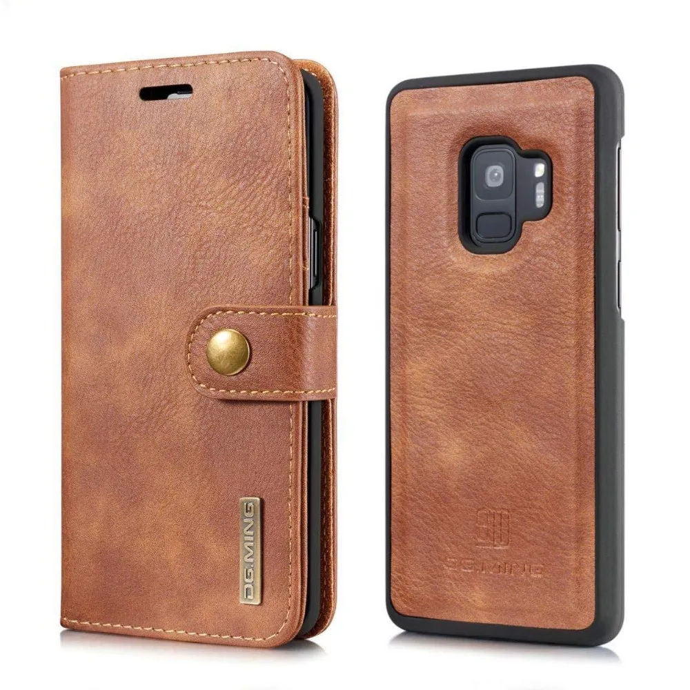 

DG.MING Genuine For Samsung A320 A520 A720 A8 A8 Plus Cowhide Leather Wallet Case Magnetic Detachable Card Slots Case For A720