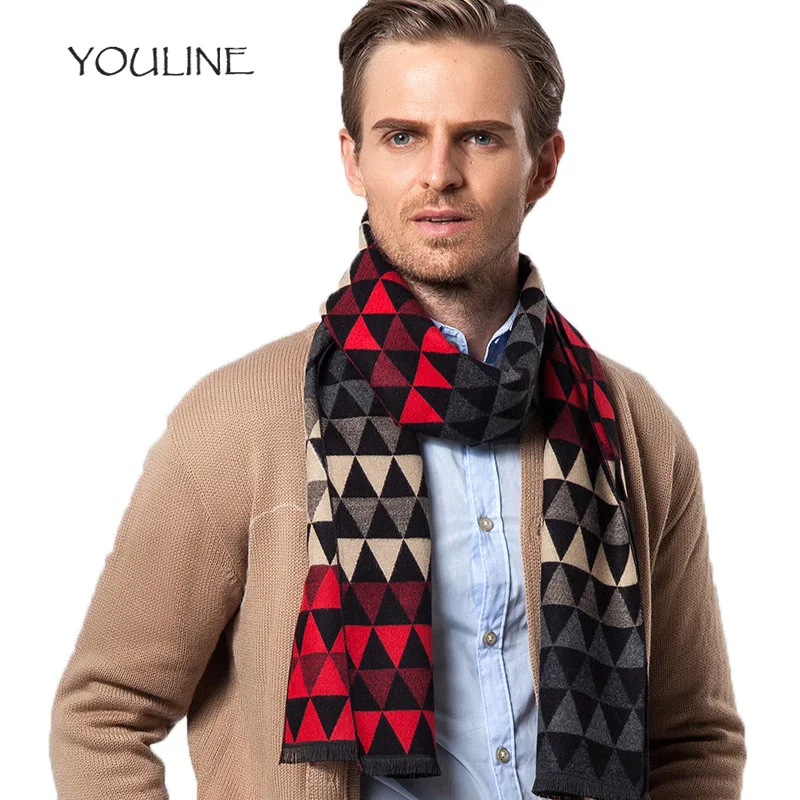 YOULINE Brand Scarf Fashion Business Casual Scarves Winter Men's Cashmere Scarf luxury Brand