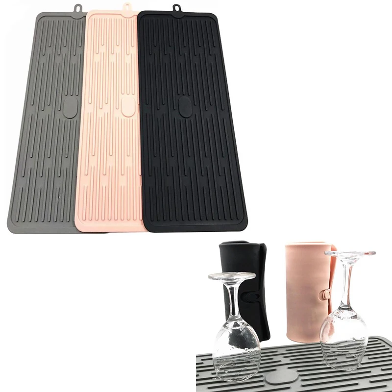 

Silicone Palcemat Drainer Non-slip Mat for Drying Dishes Cup Mat Placemat for Kitchen Gadgets 3Colors