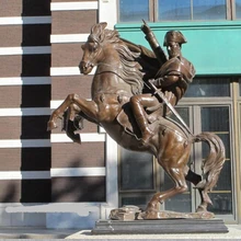 Bi001711 2" Огромный Франция Король Искусства Бронзовая скульптура Наполеон Бонапарт Конная Прогулка Статуя