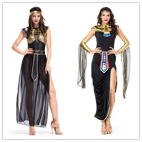 

adult women Halloween Egyptian Cleopatra Costume Egypt Queen Cosplay Costumes Sexy Golden Isis dress long dresses goddessclothes