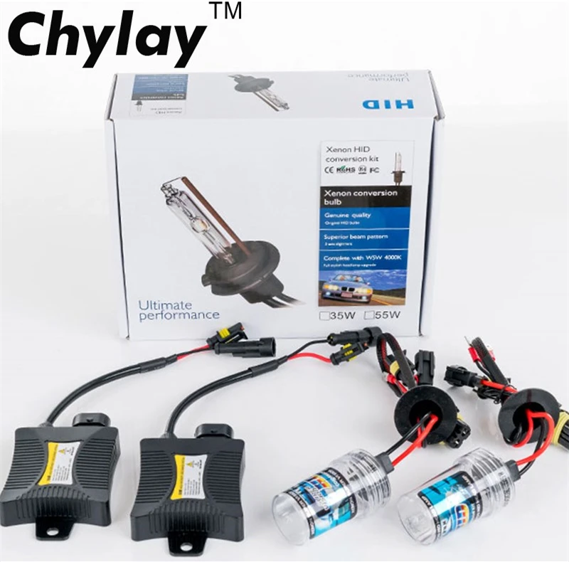 One set xenon H7 car Xenon Hid Kit 55W H4 1 xenon font b bulbs b