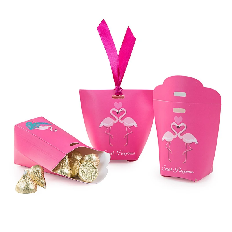 5 шт. Подарочная коробка для конфет с фламинго для свадьбы, помолвки, дня рождения, девичника, вечерние украшения для девичника