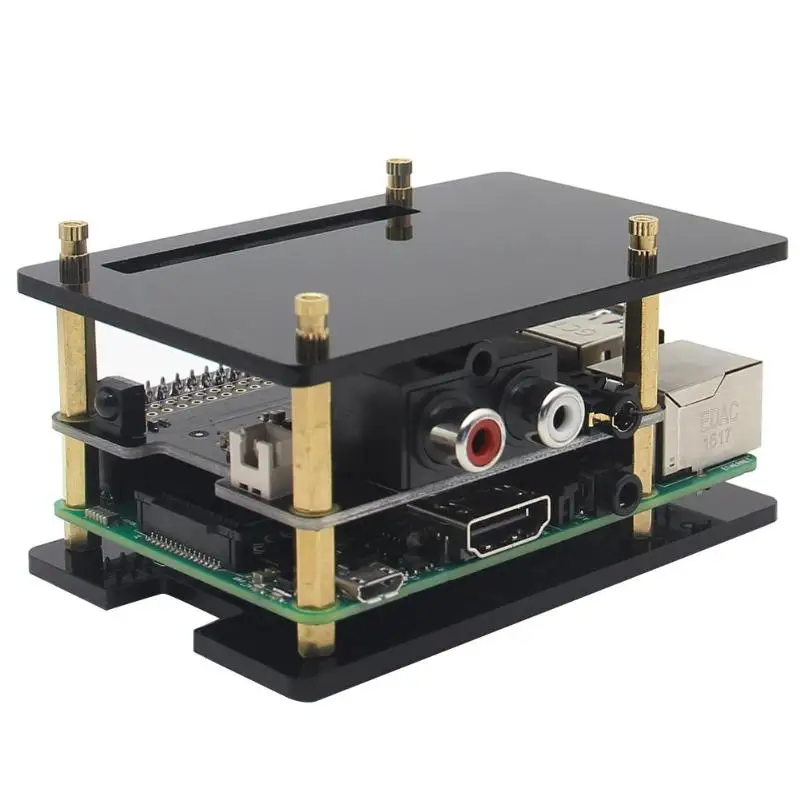 

X920 HIFI DAC PCM 5122 Expansion Board Acrylic Box for Raspberry Pi 3 Model B+/3B
