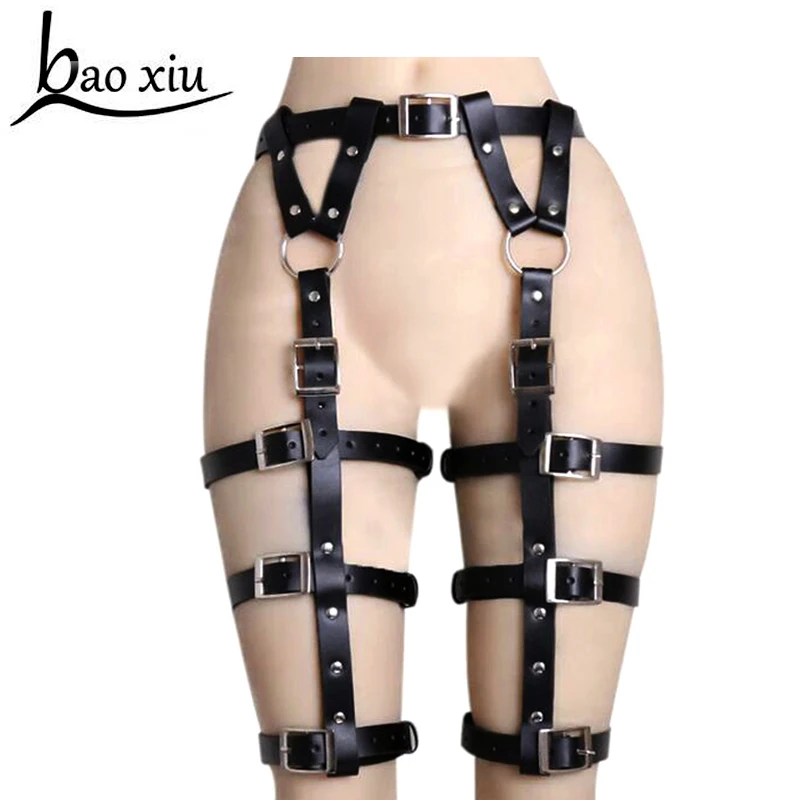 

New Sexy accessories women Waist Cincher Leather Thigh High Suspenders Garter Belt Leg Harness punk