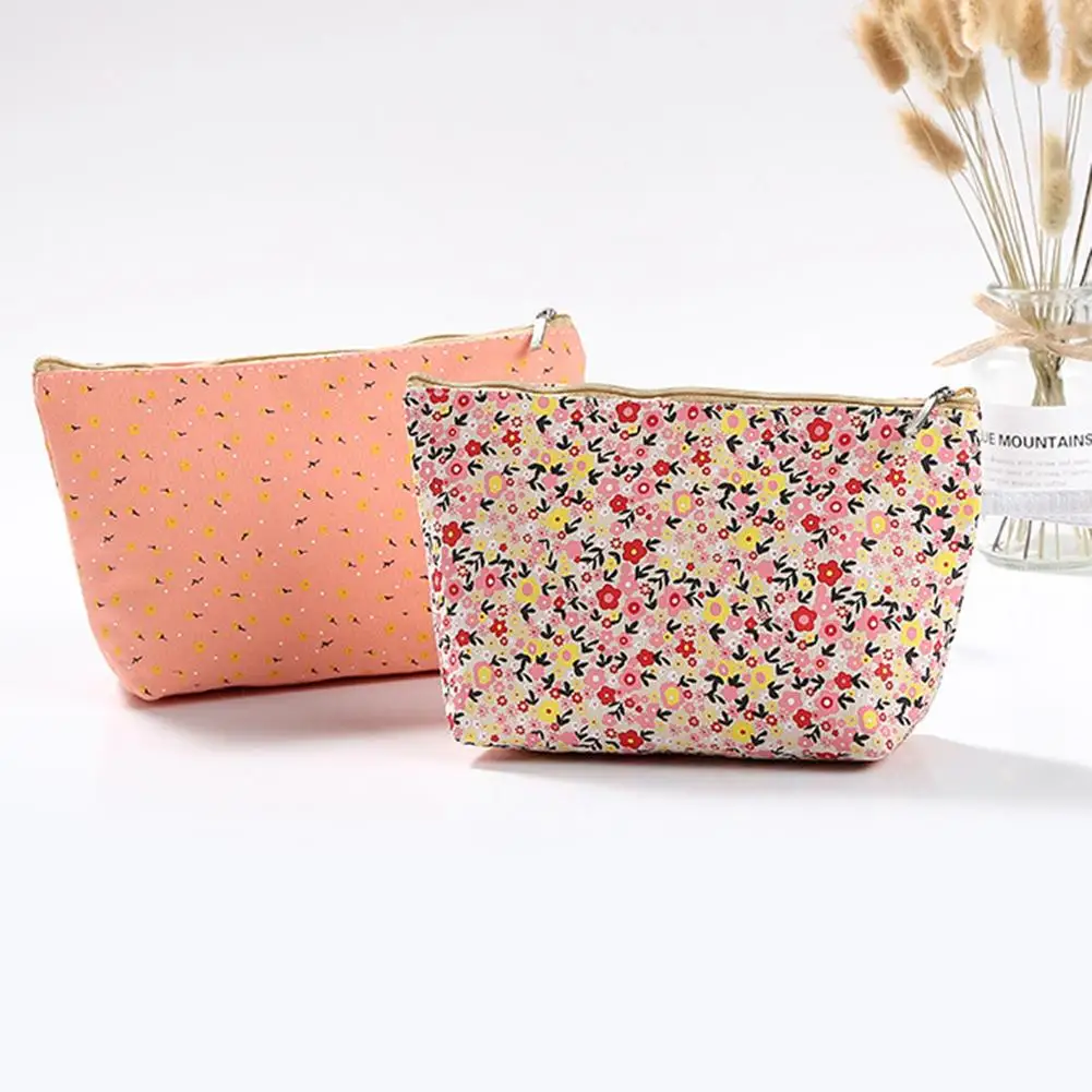 

Portable Wristlet Floral Print Makeup Cosmetic Bag Zipper Purse Pouch Clutch