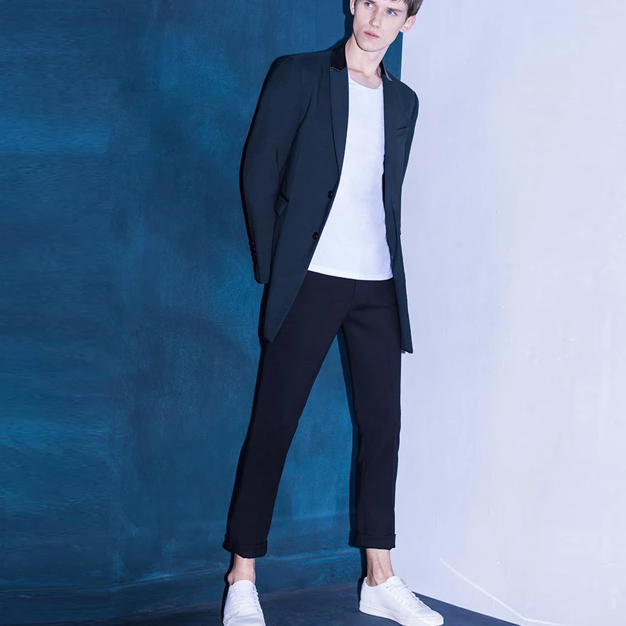 

Spliced Dermis CollarMen Suit Jacket Jaquetas Masculinas Casual Fashion Slim Fit Suit Single Breasted Jacket 2018 Latest Design